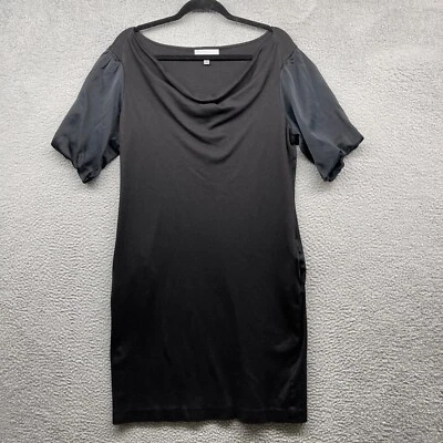Classiques Entier Womens Dress Black Short Sleeve Cowl Neck Silk Cotton Size M - Image 1 of 4