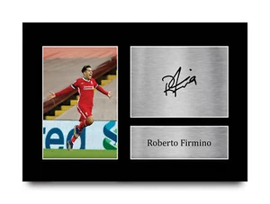 Autografo Roberto Firmino firmato A4 incorniciato stampato Liverpool stampa LFC regalo - Foto 1 di 24