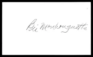 BILL MONBOUQUETTE firmata autentica carta indice AUTO YANKEES - Foto 1 di 2