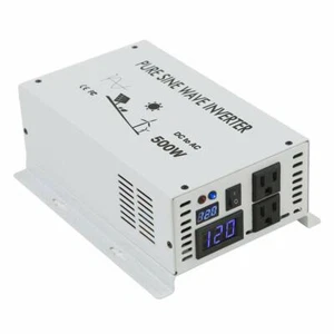 DC to AC Pure Sine Wave Power Inverter 500W Car Converter 12/24V to 120/240V - Picture 1 of 6