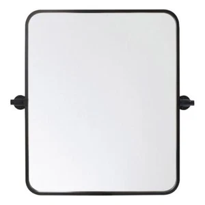Elegant Decor Everly 20x24" Soft Corner Rectangle Aluminum Mirror in Black - Picture 1 of 9