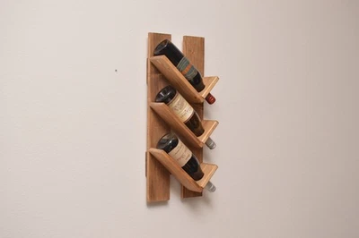 Estante de madera para vino montado en la pared colgante vajilla soporte de vidrio organizador estante de barra Foto 1 de 4