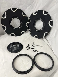 DUB Wheel Center Caps S179L181B S179L85B Black Machined Set w/ Hardware - Picture 1 of 10
