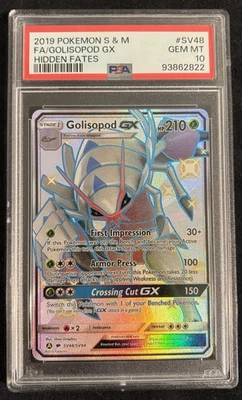 2019 Pokemon Sun & Moon: Hidden Fates Shiny Vault Fa Golisopod GX #SV48 PSA 10 - Image 1 of 2