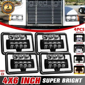4PCS 4x6" LED Headlights HI/LOW For Freightliner FLD120 1988-2010 FLD112 Classic - Picture 1 of 9