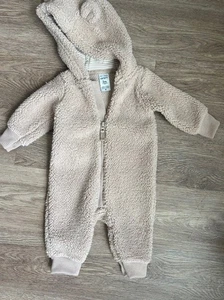 CARTERS Unisex Bebé Bronceado Oso de Peluche Cremallera Sudadera con Capucha con Orejas Talla 3 Meses - Imagen 1 de 3