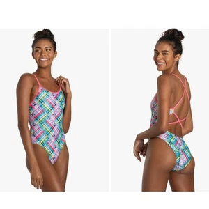 Neu mit Etikett Sporti x Alex Walsh Madras Mania Double Cross Einteiler Badeanzug Größe 36 - Bild 1 von 6