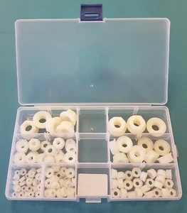 Nylon 66 Plastic Combined/Flanged Nuts Assorted 120pcs Set / Kit Boxed M3 - M10 - Picture 1 of 7