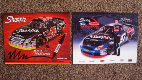 Lot of 2 diff - Kurt Busch & Jamie McMurray #26 #97 " SHARPIE " NASCAR POSTCARD Cover