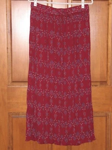 Cabela Red Print Broomstick Skirt Medium - Picture 1 of 4