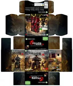 BOX Xbox 360 - GEARS OF WAR 3 SET - Printable Sticker - Do Your Own Box - Picture 1 of 2