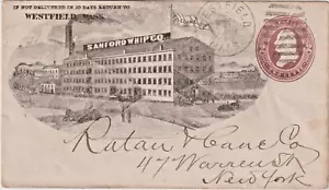 Westfield Mass Sanford Whip Co 1885 Illust advt cover (g421) - Picture 1 of 2