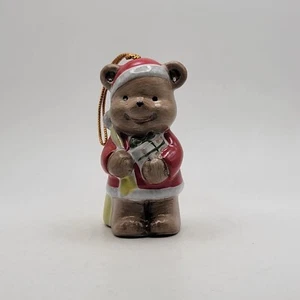 Vintage Ceramic Santa Claus Bear Bell The Christmas Ornament Collectors Club - Picture 1 of 8