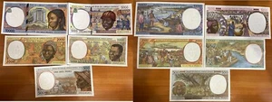 Central African St. - set 5 banknotes 500 1000 2000 5000 10000 Francs 1999 UNC F - Picture 1 of 1