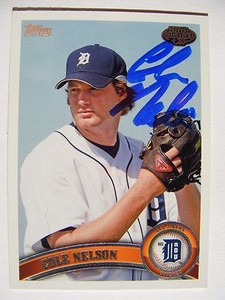 COLE NELSON signed AUBURN TIGERS 2011 Topps Pro Debut baseball card AUTO #95