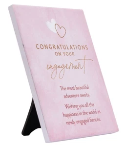 Congratulations on your Engagement Verse Keepsake Plaque Gift Wall Hanging Stand - Picture 1 of 3