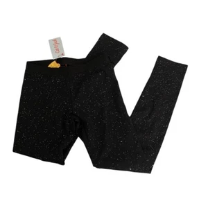 Cat & Jack Leggings Girl's Medium 7/8 Metallic Pull On Black NWT - Picture 1 of 6