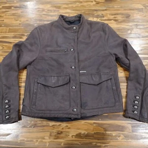 Vintage Harley Davidson Leather Jacket Women S Brown Bomber Coat Motorcycle Flaw - Picture 1 of 21