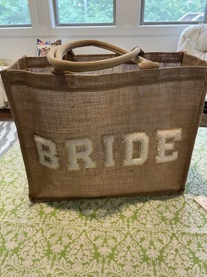 Bolso de mano de arpillera para novia Foto 1 de 4