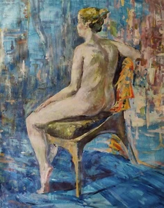 Ukrainian Oil Painting Impressionism fauvism female nude figure girl woman Large - Picture 1 of 10