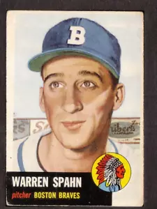 1953 Topps #147 Warren Spahn Boston Braves g-vg Set Break - Picture 1 of 2