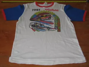1981 Winfield Grand Final Castlereach Australia Vintage Drag Racing T-Shirt Used - Picture 1 of 11