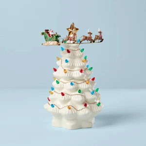 Lenox China Holiday TREASURED TRADITIONS FLYING SANTA - Multi Color Bulbs - N/O - Bild 1 von 1