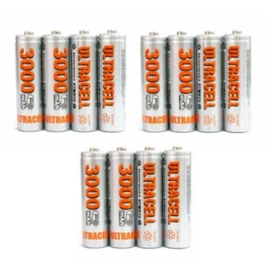 12pcs AA Rechargeable Battery 3000mAh Ni-MH 1.2V Cell Toy UltraCell US Free Ship - Picture 1 of 1