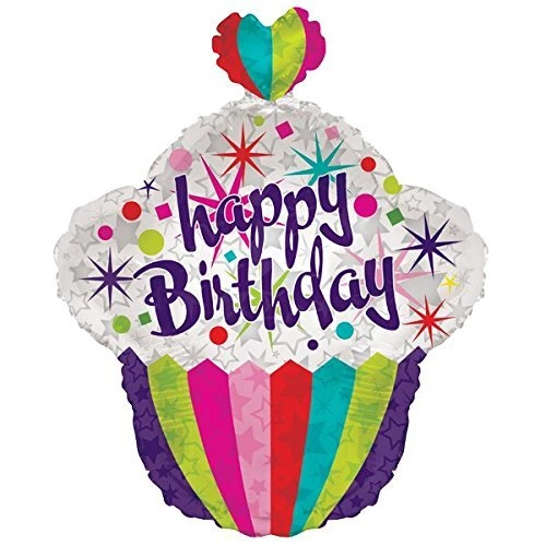 Cupcake de aniversário 22" formato hélio (1 por pacote) - Imagem 1 de 1