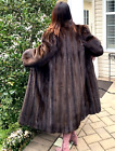 Lanvin Furs Luxury Natural Mink Coat Scanbrown Brown Size 8-10 Long Full Sleeve