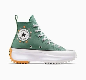 Converse Run Star Hike Platform Little Flowers A11562C Donna 6,5 Verde/Bianco - Foto 1 di 8