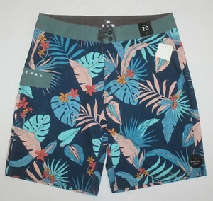 New RIP CURL Boys Waist SZ 20 Floral Palm Leaf Board Shorts Stretch - Picture 1 of 4