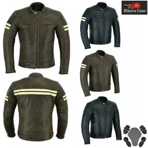 Chaquetas/abrigo extraíble de cuero de vaca 100 % cuero de vaca real para motocicleta Touring CE - Imagen 1 de 28
