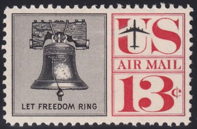 USA Sc #C62 - 13 cents black & red - MH (M/M) VF - Liberty Bell - Image 1 of 2