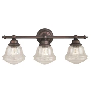 Vaxcel Huntley 3L Vanity, Oil Rubbed Bronze, Clear Seeded Glass - W0190 - Picture 1 of 1