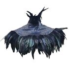 Adult Shawl Halloween Shoulder Wrap Shiny Feather Cape Masquerade Choker Party