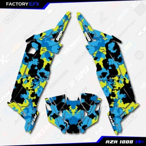 Blue & Yellow Distressed Graphics kit fits Polaris RZR XP 1000 4 Door 19-23 - Picture 1 of 2