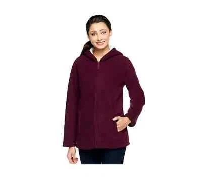 Denim Co Estampado a Cuadros Sherpa Forrado Vellón Cremallera y Presión Frontal-Vino Profundo-Med-A209822 Foto 1 de 3