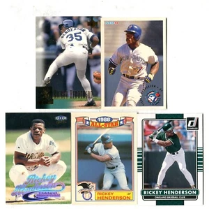 Rickey Henderson 5 Baseball Card Lot HOF A's BLUE JAYS METS YANKEES (LOT 23) - Picture 1 of 1