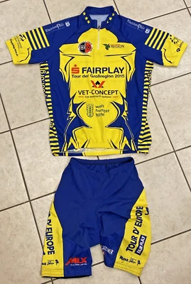 欧洲 2015 年 FAIRPLAY TOUR DER GROBREGION 自行车球衣和短裤统一尺寸 M? — 第 1/4 张图片