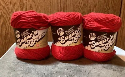 Lily Sugar 'n Cream 100% cotton yarn, Red 0095, lot of 3 (120 yds each) - Image 1 of 2