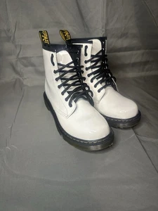 Dr Martens Kinder 1460 J Weiß Lackleder Kampfstiefel, - Bild 1 von 15