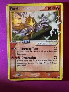 Gold Star Entei 113/115 Rare Holo 2005 EX Unseen Forces Pokemon Card - Picture 1 of 17