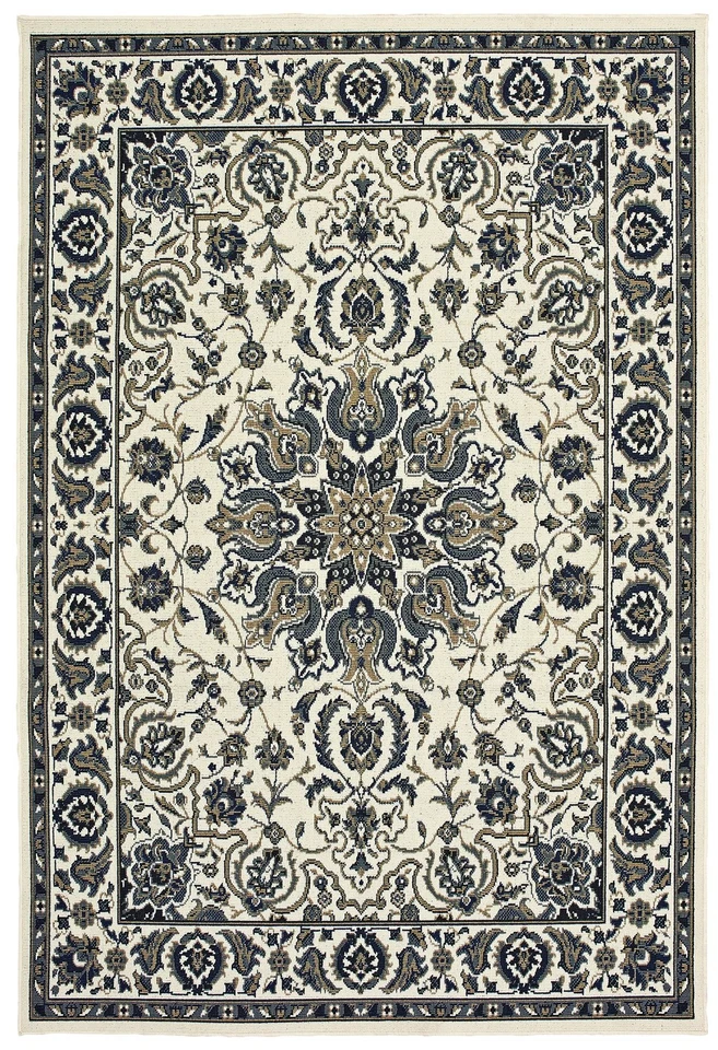 Marina 1248W 2'5"x4'5" Ivory and Navy Rectangle Area Rug - Image 1 of 1