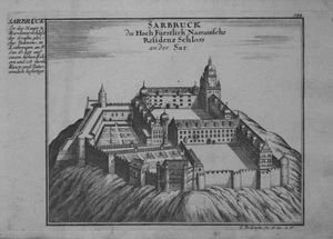 Saarbrücken Saarland Castello Bodenehr Incisione In Rame 1720 - Bild 1 von 1