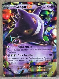 Gengar EX 34/119 Full Art Ultra Rare Holo Pokémon Card XY Phantom Forces - Picture 1 of 3