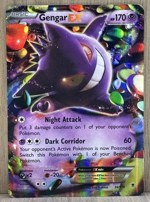 Gengar EX 34/119 Full Art Ultra Rare Holo Pokémon Card XY Phantom Forces - Image 1 of 3