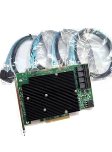 LSI SAS 9300-16i16GB/S HBA BUS ADAPTER CARD ITMode 4*SFF-8643 SATA Cable - Afbeelding 1 van 6