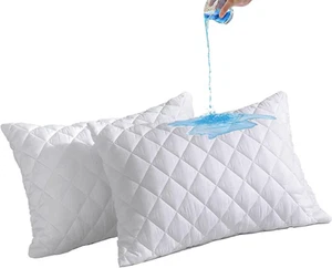 Soft Premium Waterproof Quilted Pillow Protector Soft Pillows Cover Pack of 2, 4 - Picture 1 of 15