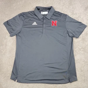 Adidas Nebraska Cornhuskers Poloshirt Herren XL grau Team Issued Golf Performance - Bild 1 von 9